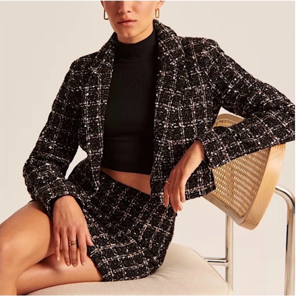 Abercrombie and Fitch Tweed Blazer and Skirt Set